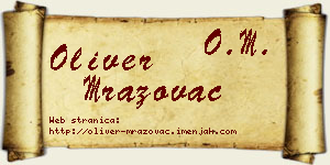 Oliver Mrazovac vizit kartica